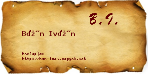 Bán Iván névjegykártya