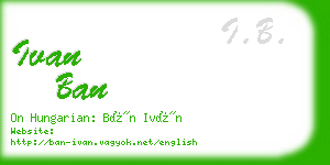 ivan ban business card
